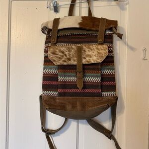 Myra Bag Kitschy Large Backpack Boho Calf Hair